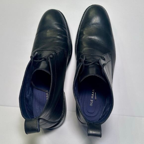 Cole Haan Men’s 12M Black Leather Chukka Boots Lace Up Ankle Dress Casual - Picture 2 of 6